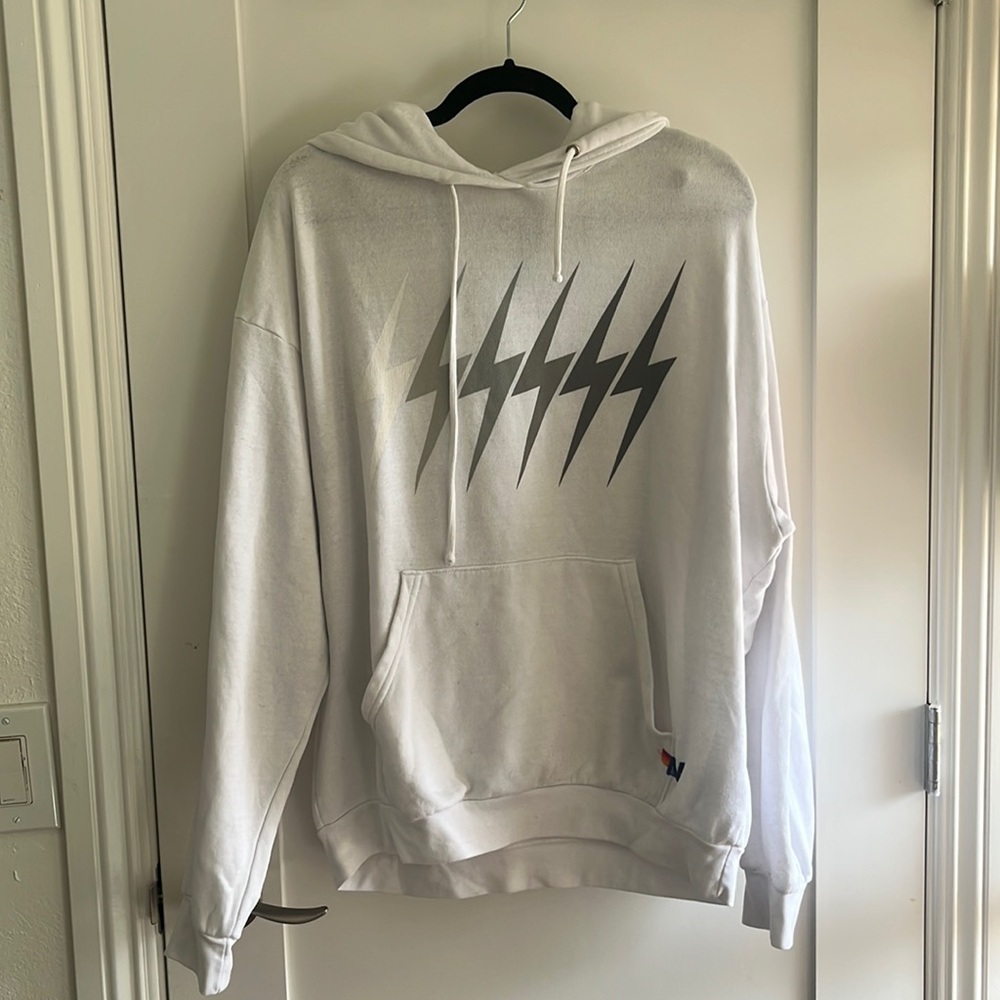 Aviator Nation unisex white hoodie